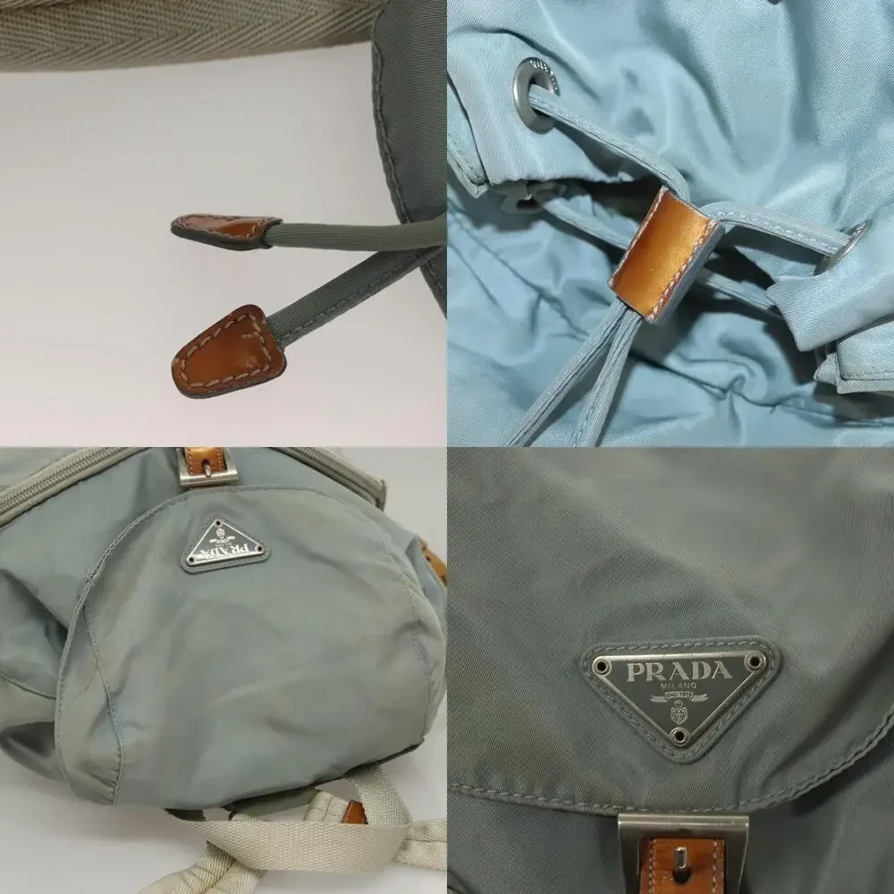 Prada Nylon Light Blue Silver Backpack